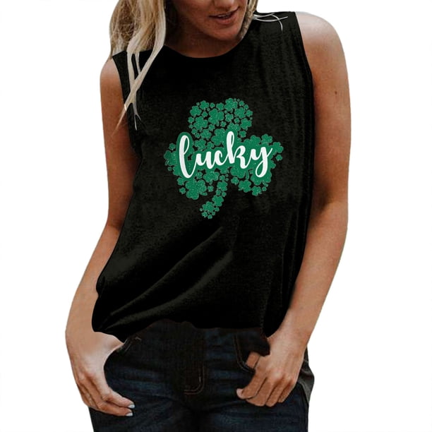 Gibobby Tops Impreso Chaleco de mujer Sin mangas Blusa informal Cuello sin mangas Camiseta Chaleco casual Camiseta Camiseta redonda y camisolas para mujer(Negro,G)