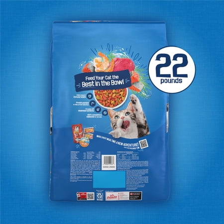 Purina Friskies Dry Cat Food Seafood Sensations with Salmon, Tuna, and Shrimp Flavors, 22 lb Bag - Image 7