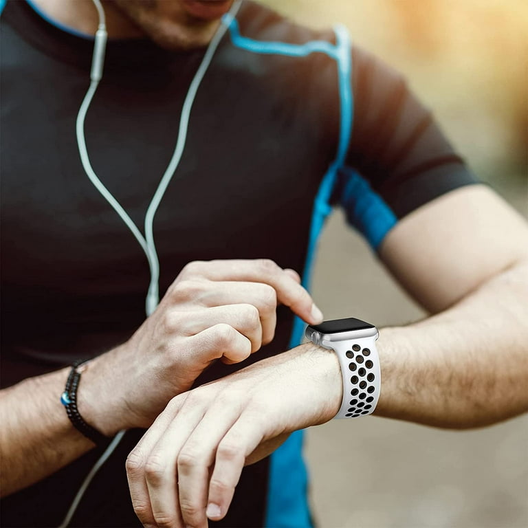 White Nike Sport Band On Wrist Sport Band Apple Watch Nike Sport