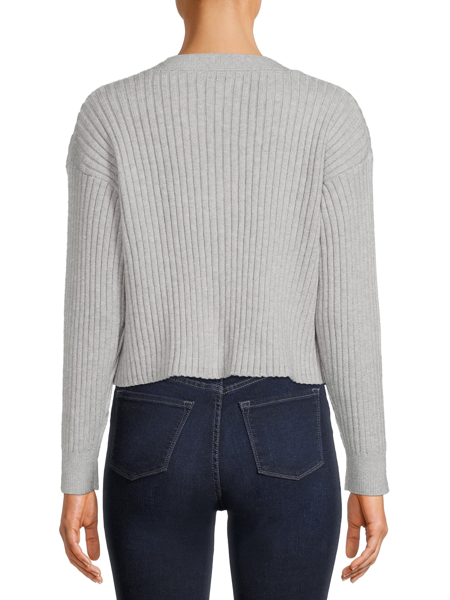 Time and Tru Women's Cropped Cardigan Sweater