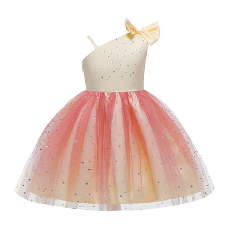 

ZRBYWB Oddler Kids Girls Dresses Print Sleeveless Party Hoilday Photography Costome Court Style Tulle Mesh Dress Princess Clothes Summer Girl Clothes