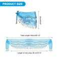 thumbnail image 2 of Uxcell Women's Belly Dance Hip Scarf with Sequins Triangle Wrap Skirts Waist Chain for Party Costume Performance Sky Blue, 2 of 7