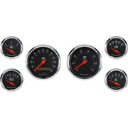 Omega Kustom 6-Gauge Set, Electric Speedometer, Black Top