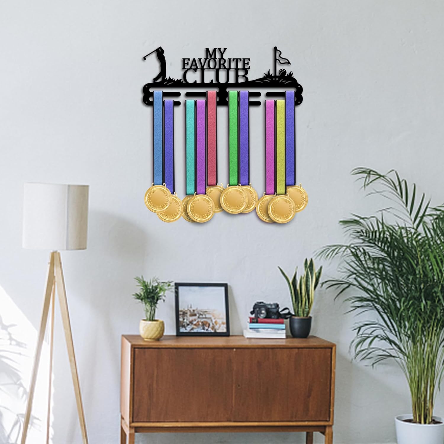 Medal Display Hanger Holder Golf Themed Medal Holder 15.7" Awards Ribbon Hanger Medal Display Wall Rack Sports Medal Hanger Display for Sports Athletes Awards Ribbons Cheer Making DIY