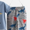 thumbnail image 5 of felwors Boys Pajama 2Piece Short Sleeve Tops Pants PJs Summer Sleepwear for Kids(Z03-Navy,9-10 Years), 5 of 7