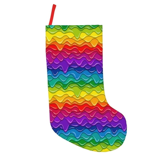 Goofa Bright Rainbow for Christmas Stockings, 18inch Xmas Hanging Stocking Decorations for Christmas Party Family Decor