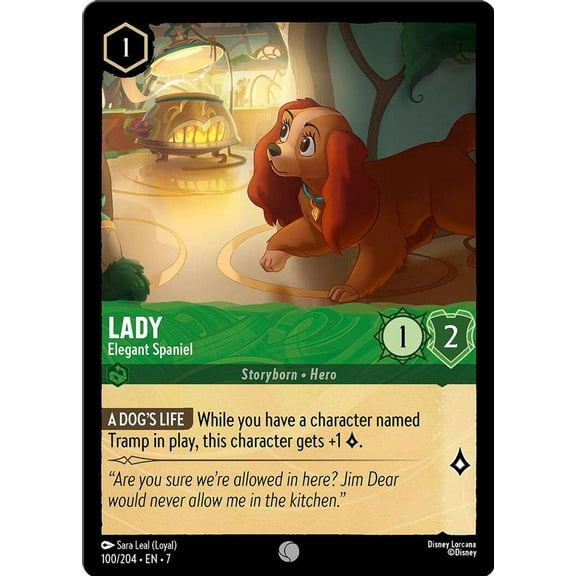Disney Lorcana Archazia's Island Common Lady - Elegant Spaniel #100