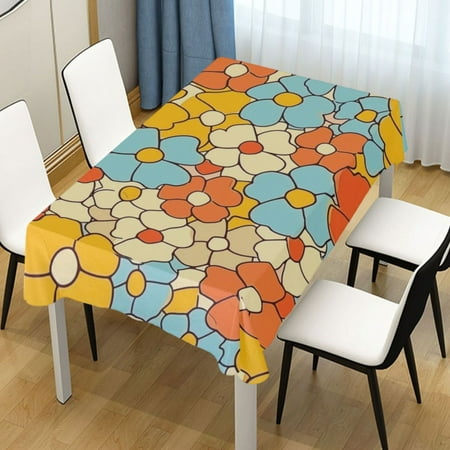 

Ryvnso Flowers Floral Rectangle Table Cloth Tablecover Dinning Tablecloth 60 x90