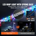 thumbnail image 2 of KFFKFF Lumière Fouet LED 3 Pieds, Base à Ressort, App & Télécommande, Spirale RGB Étanche, Inclut 2 Drapeaux, pour UTV, ATV, Moto, RZR, Can-am, Go-kart, 2 of 9