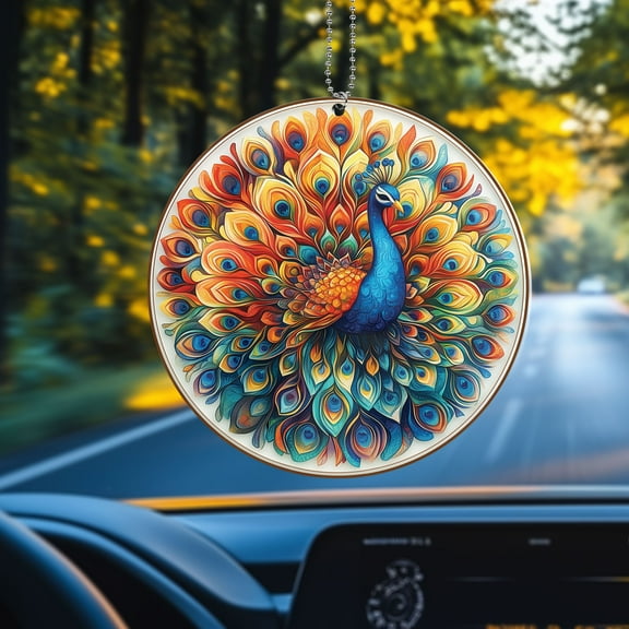 Window Hanging Acrylic Peacock Suncatcher, Vibrant Colorful Car Decoration, Stunning Home Décor Gift, Elegant Gift for Peacock Lovers