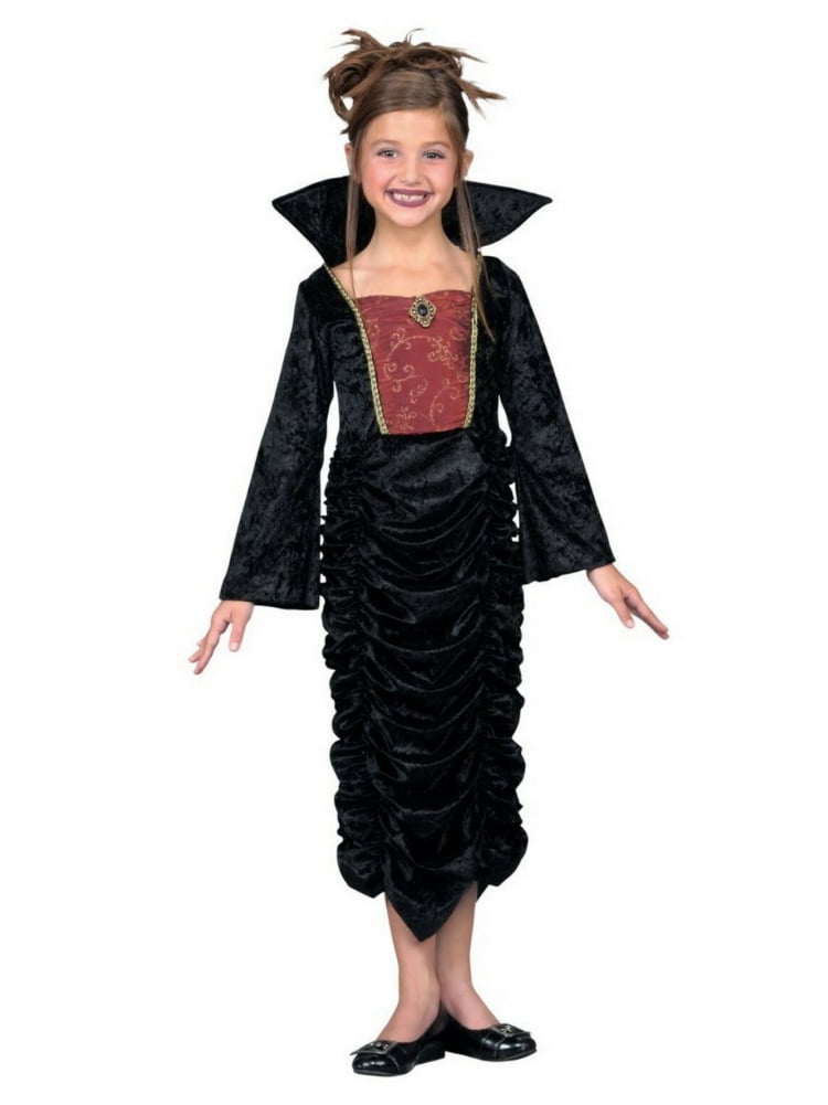 Girls Gothic Vampire Queen Costume Vampire Dress M (8-10) - Walmart.com