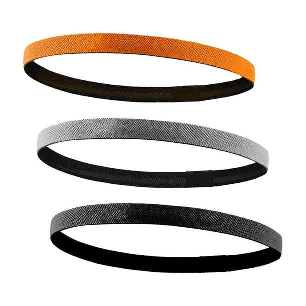 3 diademas deportivas multiusos, portátiles y transpirables. Negro Naranja Gris