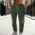 thumbnail image 2 of LpwkSSA Men's Elastic Waist Drawstring Tapered Jogging Pants Multi Pocket Zipper Ankle Soft Breathable Sportswear Casual Everyday Wear Running Training Fitness Green S, 2 of 7