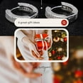 thumbnail image 5 of Leander Hoop Earrings for Women - Silver Chunky Huggie Earrings Pink & Green 5A+Cubic Zirconia Cartilage Earrings Jewelry For Women, 5 of 6