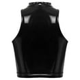 thumbnail image 5 of Alvivi Women's Lace Up Front Tank Tops Choker Neck Punk Sleeveless Vest Shirts PU Leather Crop Top Black 4XL, 5 of 7