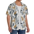 thumbnail image 2 of Pofeuu Winter Forest Animals Print Mens Casual Short Sleeve Shirts Beach Summer Spread Collar Pocket Tops Men's Casual Short-sleeved Shirt-3X-Large, 2 of 5