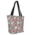 thumbnail image 2 of KLL Tote Bag for Women Rose Flowers Print Shopping Grocery Reusable Bags for Office School Shopping Travel, 2 of 6