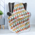thumbnail image 4 of Fruits Soft Flannel Fleece Throw Blanket, Retro Style Pattern Apples with Polka Dot Pattern Colorful Cheerful Happy Healthy, Cozy Plush for Indoor and Outdoor Use, 50" x 60", Multicolor, by Ambesonne, 4 of 5