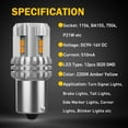 thumbnail image 7 of AUXITO 1156 LED Bulbs Amber Yellow 2200K Extremely Bright BA15S 1141 1003 7506 LED Bulbs with High Power 12pcs 3020SMD Chipsets Turn Signal Light , 2 Pack, 7 of 7