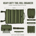 thumbnail image 2 of Tool Bag Heavy Duty Tool Roll up Bag Tool Organizer Portable Tool Storage with 6 Tool Pouches Father’s Day Dad Gifts Green, 2 of 6