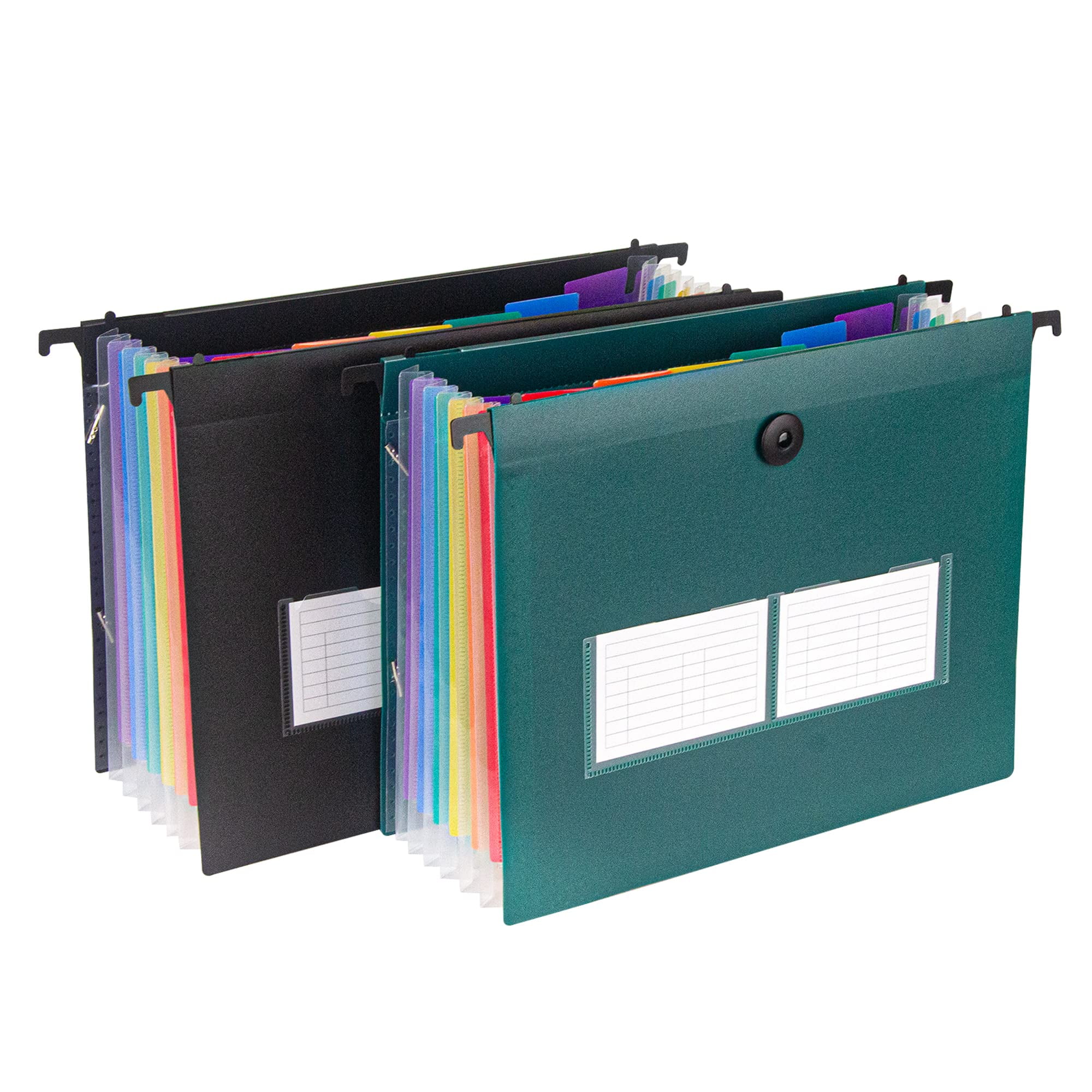2 Pack Expanding Hanging File Folders, 7 Pockets Accordian File