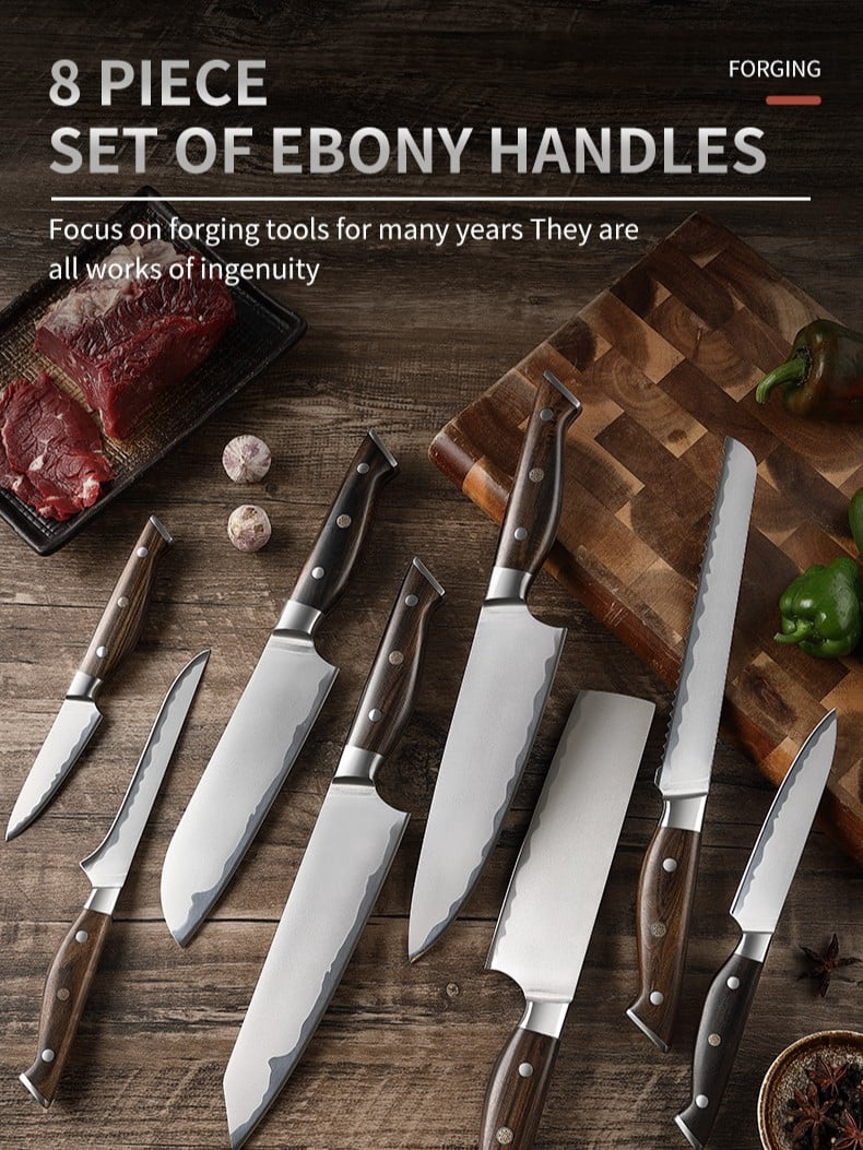 ARTIDGE 5 Inch Utility Knife, Ultra Sharp Japanese High Carbon Stainless Steel Kitchen Knives Set, Non-slip Professional Cooking Knife with Ergonomic Ebony Handle