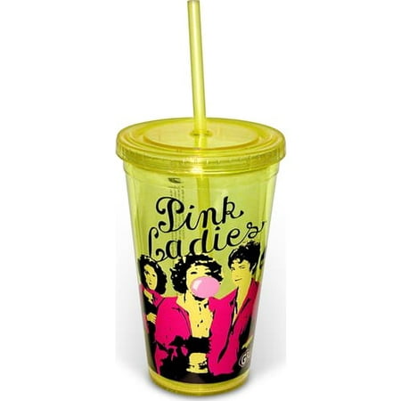 grease straw lid oz cold ladies plastic cup pink