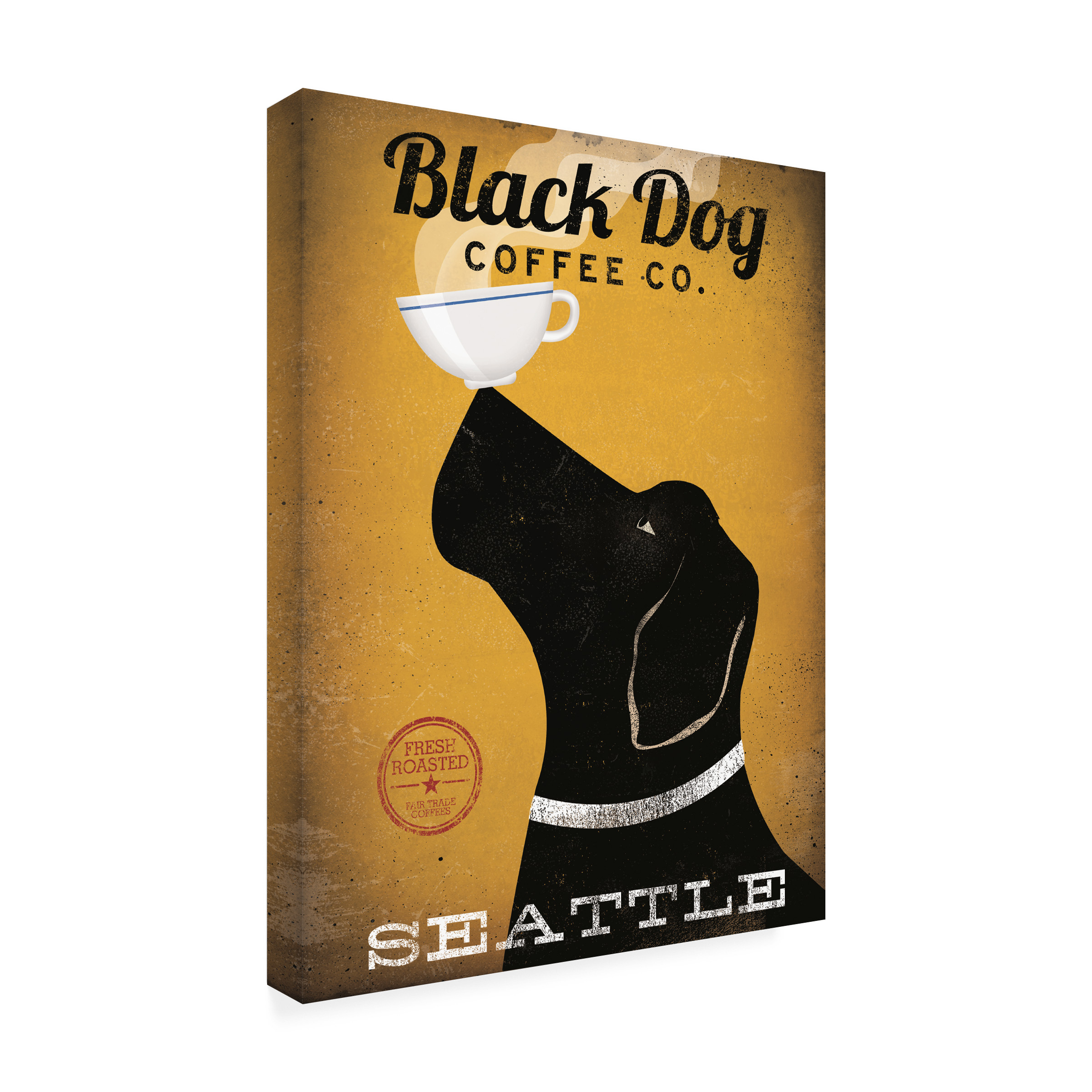 Trademark Fine Art 'Black Dog Coffee Co Seattle' Canvas Art by Ryan Fowler