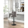 thumbnail image 3 of Bar Stools Sets of 2, Adjustable Counter Stools Bar Chairs, Microfiber Fabric Vintage Design Swivel Barstools Air Lift Stools Counter 360 Degree Swivel Seat Top, for Home, Living Room, Bar, SS2944, 3 of 10