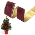 thumbnail image 2 of Gnwei Colorful Velvet Ribbon 2.5 Inch Christmas Tree Ribbon with Metallic Wired Gold Edge Velvet Ribbon for Valentine's Day Gift Wrapping Wreaths Garland Big Bow Crafts Supplies, 2 of 9