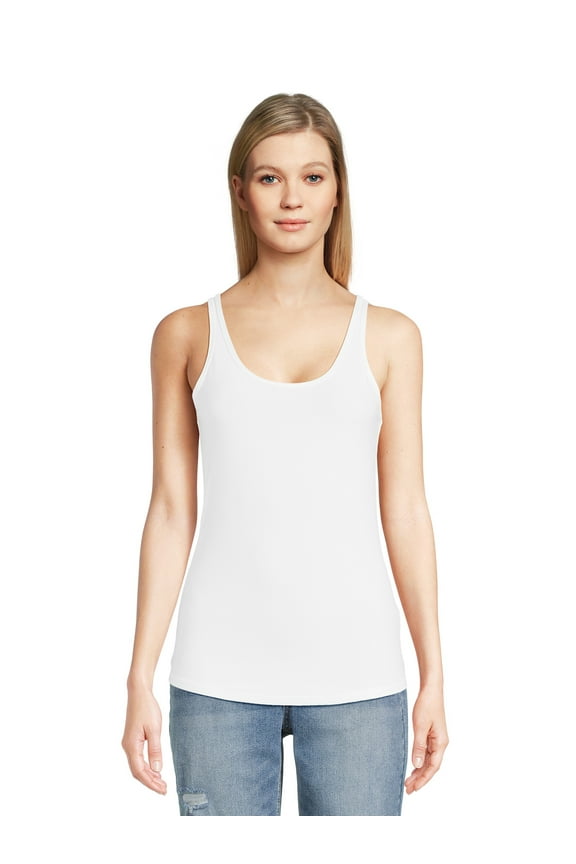 Sleeveless Scoop Neck Plain Tank Top (Women's or Women's Plus)