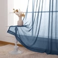 thumbnail image 3 of JIUZHEN Semi Sheer Voile Ombre Curtains Grommet Top Gradient Light Filtering Window Curtains for Living Room Modern Decor, Set of 2 Panels, Denim Blue, 42 x 63 Inches Long, 3 of 7