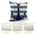 thumbnail image 4 of YANMS Square Nautical Red Anchor On Navy Blue Stripes Throw Pillow Cover Decorative Pillow Cover Perfect Decor Gift for Sofa Bedroom Home Decoration, 4 of 5