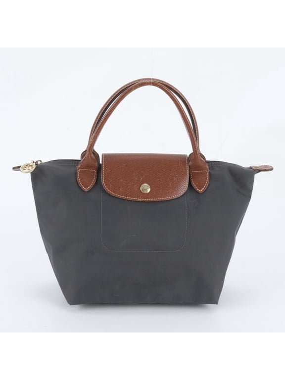 Pre-Owned Longchamp Le Pliage Leather Nylon Tote Bag Shoulder Handbag for Women