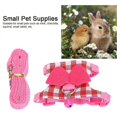 thumbnail image 3 of Small Animal Outdoor Walking Harness Pink Plaid Vest Leash Set Chest Strap for Ferret Chinchilla SquirrelS, 3 of 4