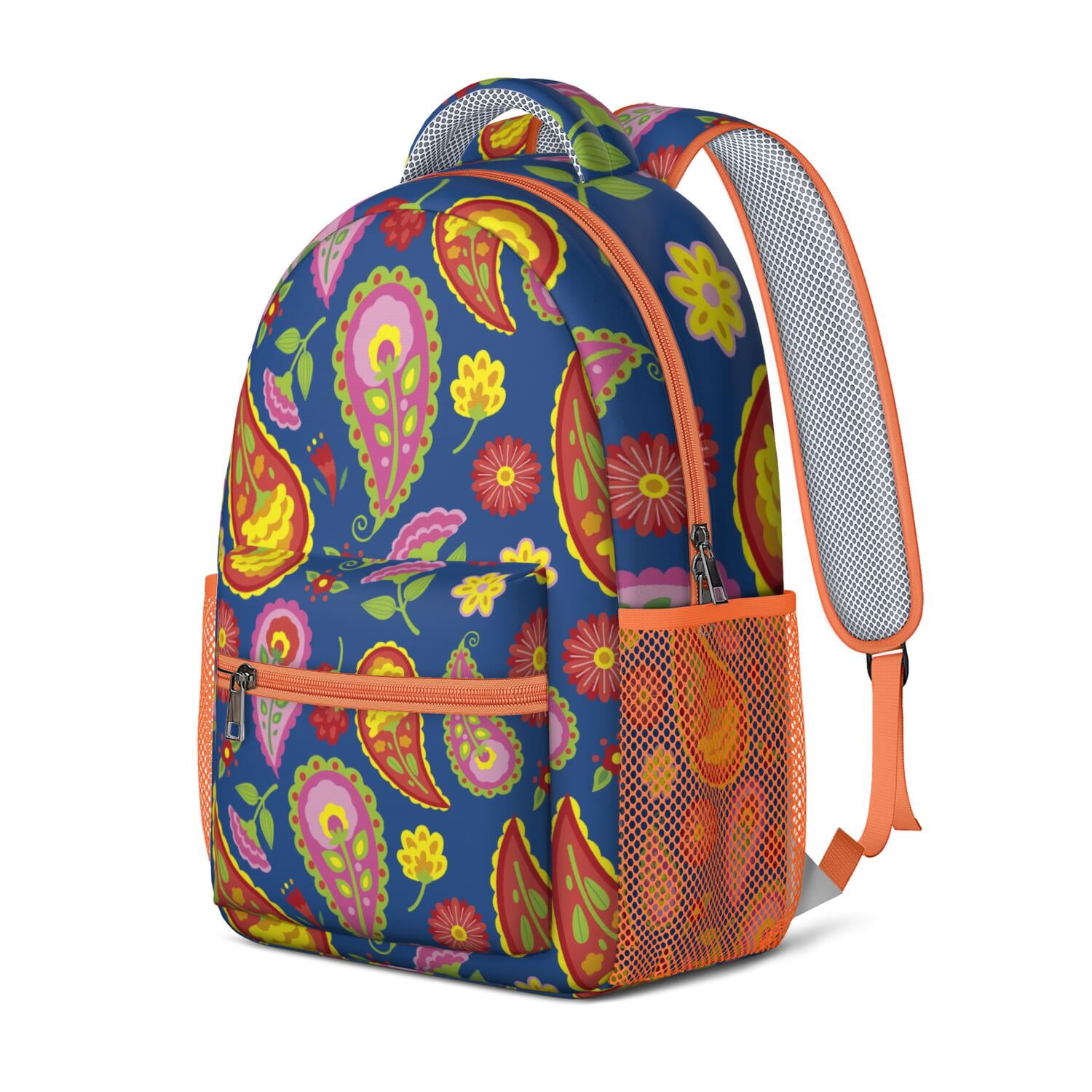 Boho Chic Paisley Backpack - Waterproof & Lightweight Bookbag for College Students & Commuters