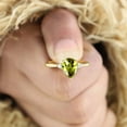 thumbnail image 4 of SHREENATHJEWELRY 7x5MM / 2Ct Pear Cut Peridot Wedding Ring- Moissanite Engagement Ring Auguest Birthstone Jewelry Proposal Gift Ring, 4 of 8
