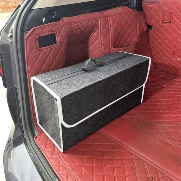 Uuiauoio 1pc Car Trunk Organizer Large Capacity Collapsible Storage Case for Auto Felt Material Practical Trunk Storage Holder for Car and Home Use