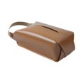 thumbnail image 4 of Caja de pañuelos para coche, dispensador de toallitas, dispensador de pañuelos colgante, servilletero, para senderismo, mochilero, baño, hogar, cocina Marrón Soledad Funda de tejido, 4 of 10
