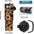 thumbnail image 3 of Sunflower 30 oz Water Bottle with Flip Straw - Vibrant Insulated Tumbler with Handle - Stainless Steel Cup with Lid - Radiant Birthday or Everyday Gift - Hand Wash Only, 3 of 5