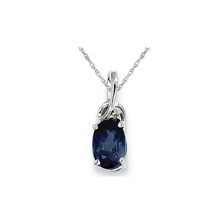 Natural Padparadscha Sapphire - 2/3 Carat (ctw) Natural Blue Sapphire Drop Pendant Necklace in Sterling Silver with Chain