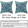 thumbnail image 4 of Spring Teal Dahlia Pillow Covers 18X18 in Navy Blue Teal Floral Couch Pillow Cases Modern Abstract Throw Pillows Set of 2 Summer Home Decor for Living Room Bedroom Bed Cushion Outdoor, 4 of 4