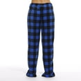 thumbnail image 3 of GXIPO Pajama Bottoms Homey Fluffy Fuzzy Pajama Pants Women Buffalo Plaid Plush Fleece Flannel Drawstring Winter Soft Velvet Home Pants Blue L, 3 of 4