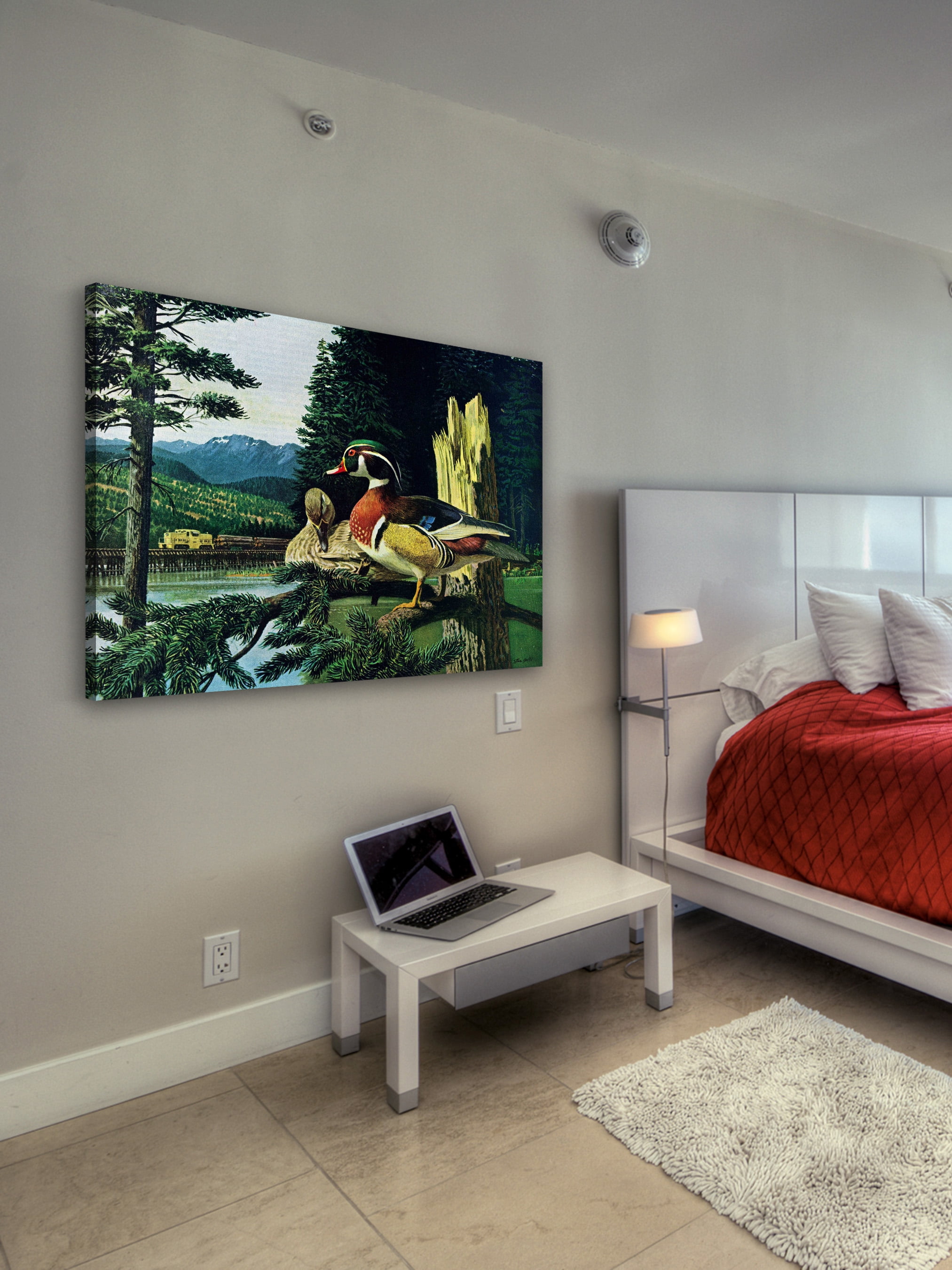 "Roosting Ducks" Painting Print on Wrapped Canvas
