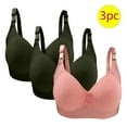 thumbnail image 2 of Olyvenn Women's 3 PC Bras Are Wirefree Have Full Coverage They Are Very Comfortable to Wear Provide Support They Are Perfect for Everyday Wear Pink 36/80, 2 of 3