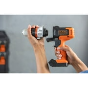 مثقاب لاسلكي Black+decker 20v، مجموعة أدوات كهربائية مكونة من 6 قطع، بطارية وشاحن متضمنان (bdcdmt1206kitc)