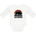 thumbnail image 3 of Inktastic Wyoming Buffalo Retro Sunset Boys or Girls Long Sleeve Baby Bodysuit, 3 of 5