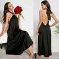 thumbnail image 2 of Kaemgyyd Women Halter Long Nightgown Elegant Sleeveless Backless Nightdress Loose Full Length Flowy Lounge Dress Sleepwear, 2 of 7