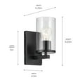 thumbnail image 4 of 45495BKCLR Kichler Lighting Crosby - 1 Light Wall Sconce-9.25 Inches Tall and 4.5 Inches Wide-Black Finish-Clear Glass Color, 4 of 4