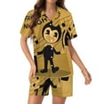 thumbnail image 2 of Bendy And The Ink Machine Women Pajamas Set Short Sleeve Sleepwear Button Down Nightwear Soft Pjs Set with Pockets, 2 of 8